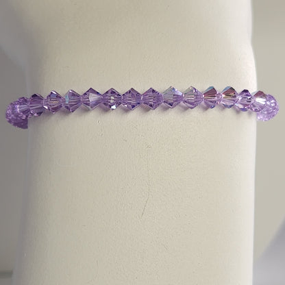 Pulsera ALMA Cristal Swarovski Elements Violet AB 4mm Plata 925