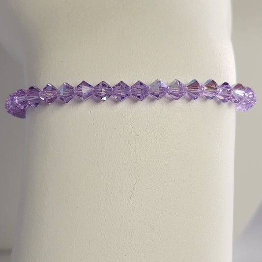 Pulsera ALMA Cristal Swarovski Elements Violet AB 4mm Plata 925