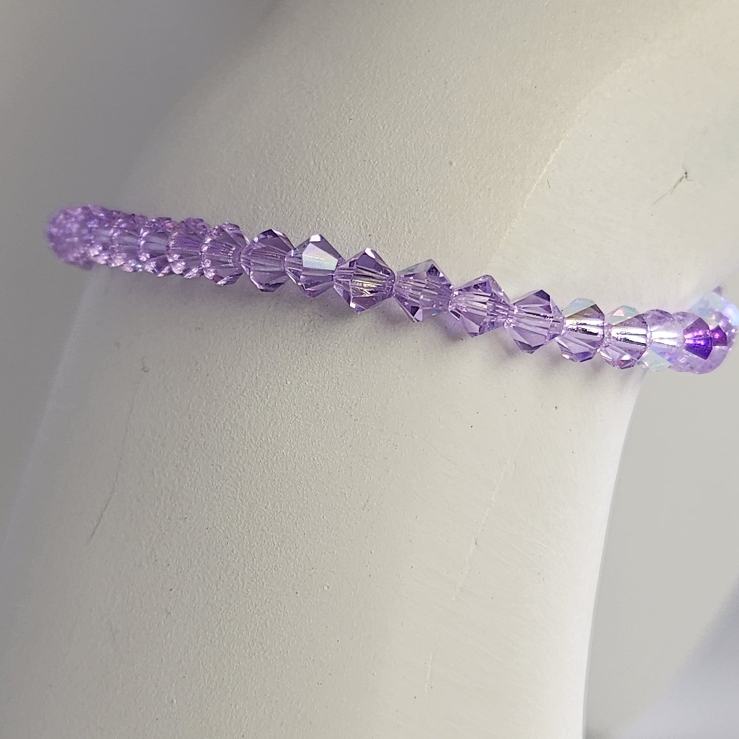 Pulsera ALMA Cristal Swarovski Elements Violet AB 4mm Plata 925