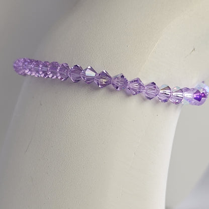 Pulsera ALMA Cristal Swarovski Elements Violet AB 4mm Plata 925