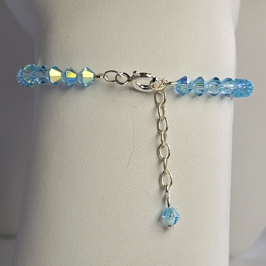 Pulsera ALMA Cristal Swarovski 4mm Aquamarine ab