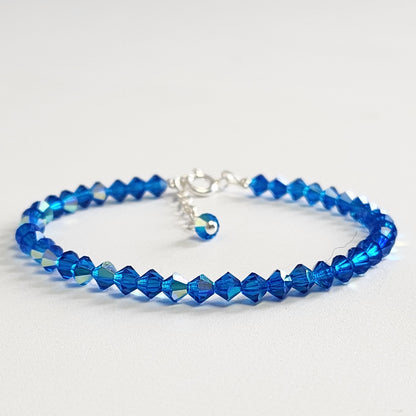 Pulsera ALMA Cristal Swarovski 4mm Capri Blube ab