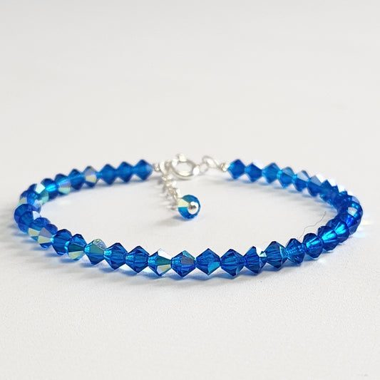 Pulsera ALMA Cristal Swarovski 4mm Capri Blube ab
