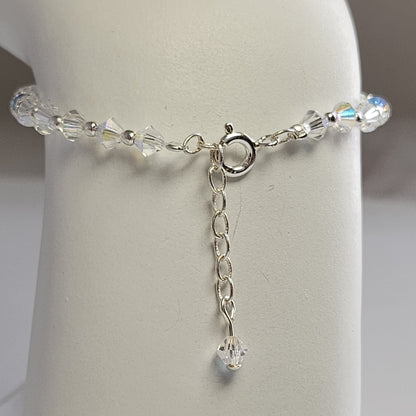 Pulsera Cristal Swarovski Elements Bolita Plata 925 Varios Colores