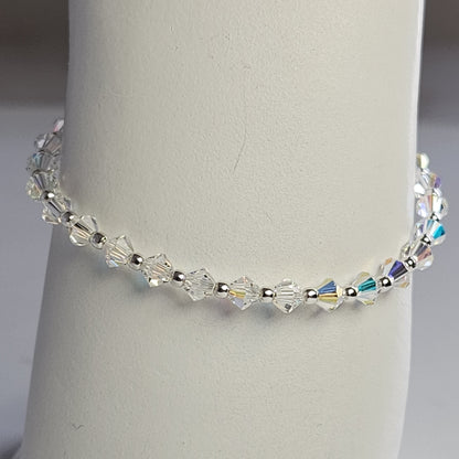 Pulsera Cristal Swarovski Elements Bolita Plata 925 Varios Colores
