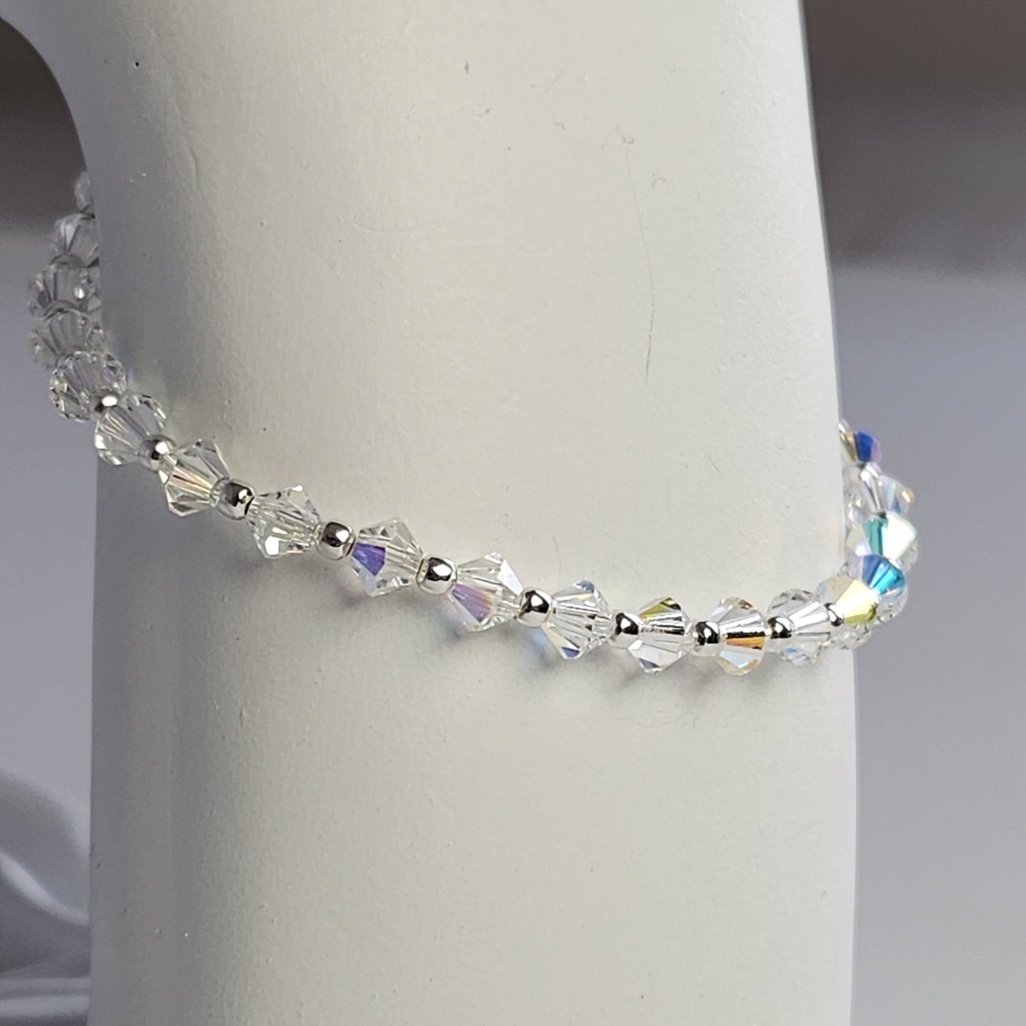 Pulsera Cristal Swarovski Elements Bolita Plata 925 Varios Colores