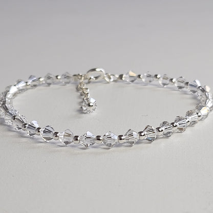 Pulsera Cristal Swarovski Elements Bolita Plata 925 Varios Colores