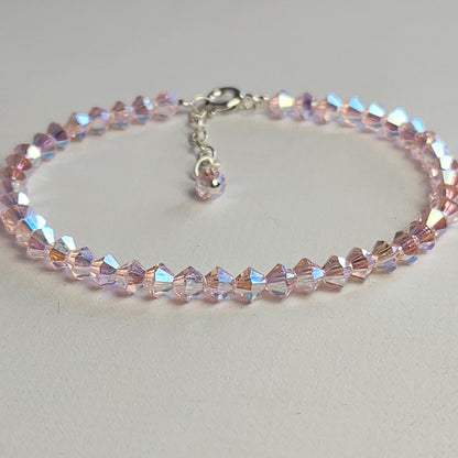 Pulsera ALMA Cristal Swarovski 4mm Pink Sapphire ab 2x