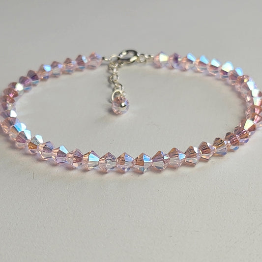 Pulsera ALMA Cristal Swarovski 4mm Pink Sapphire ab 2x