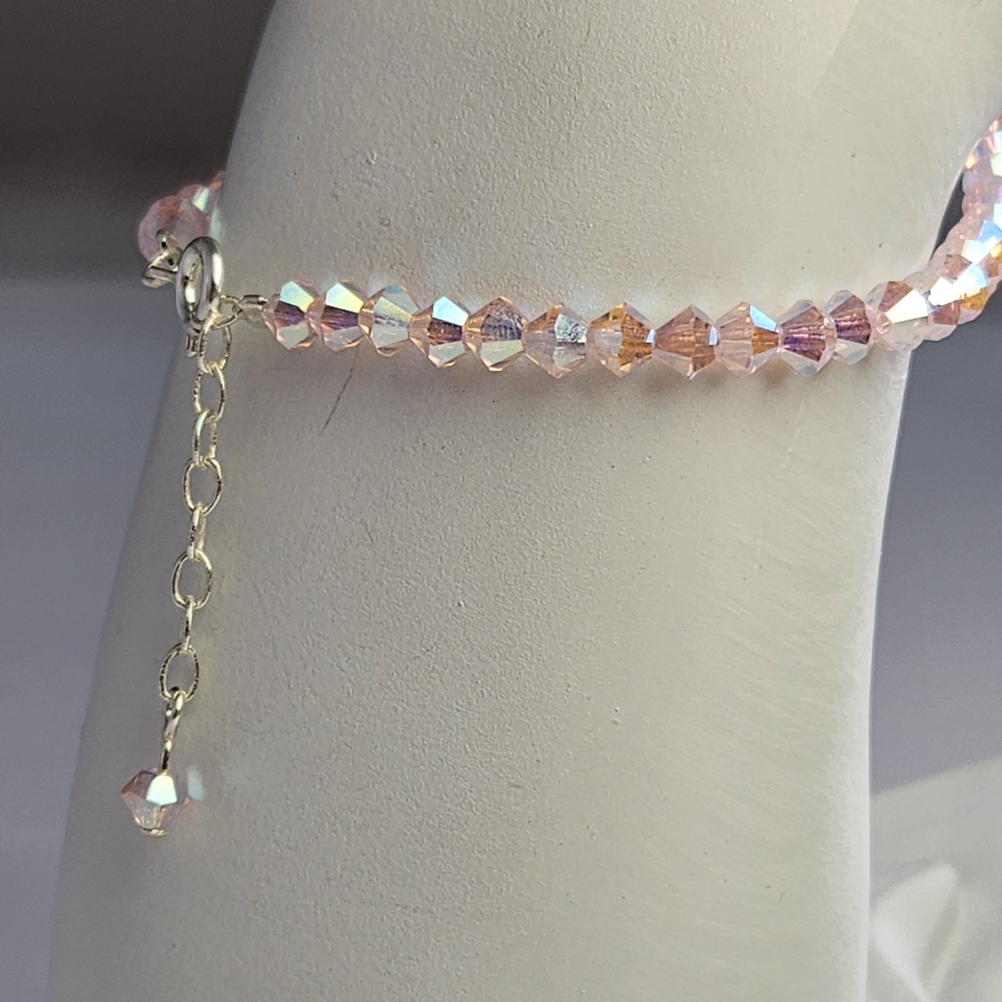 Pulsera ALMA Cristal Swarovski 4mm Pink Sapphire ab 2x