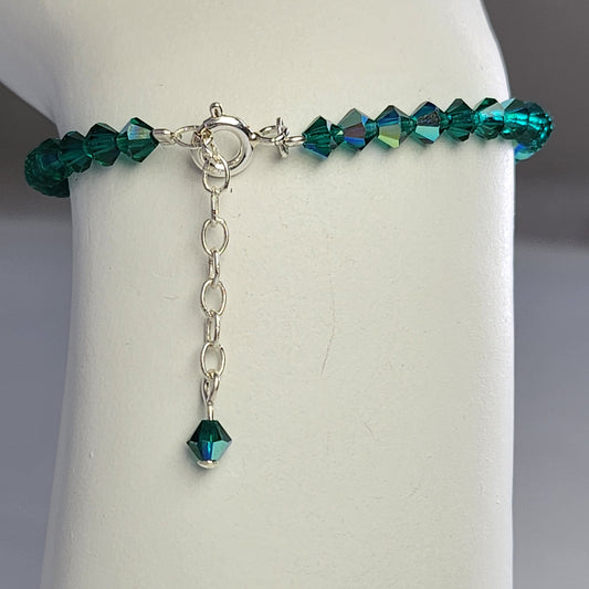Pulsera ALMA Cristal Swarovski 4mm Esmerald ab