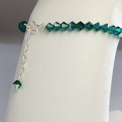 Pulsera ALMA Cristal Swarovski 4mm Esmerald ab