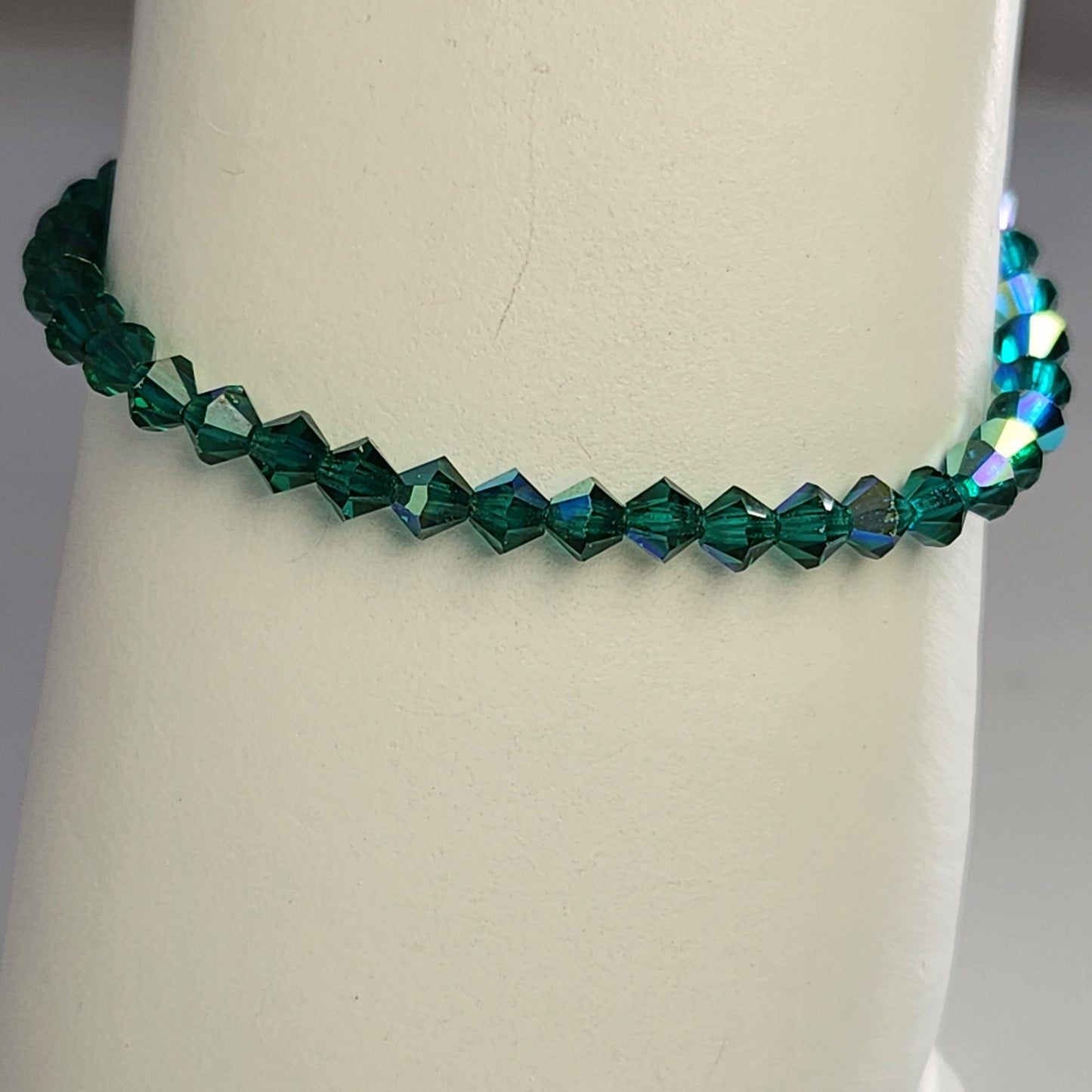 Pulsera ALMA Cristal Swarovski 4mm Esmerald ab