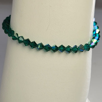 Pulsera ALMA Cristal Swarovski 4mm Esmerald ab