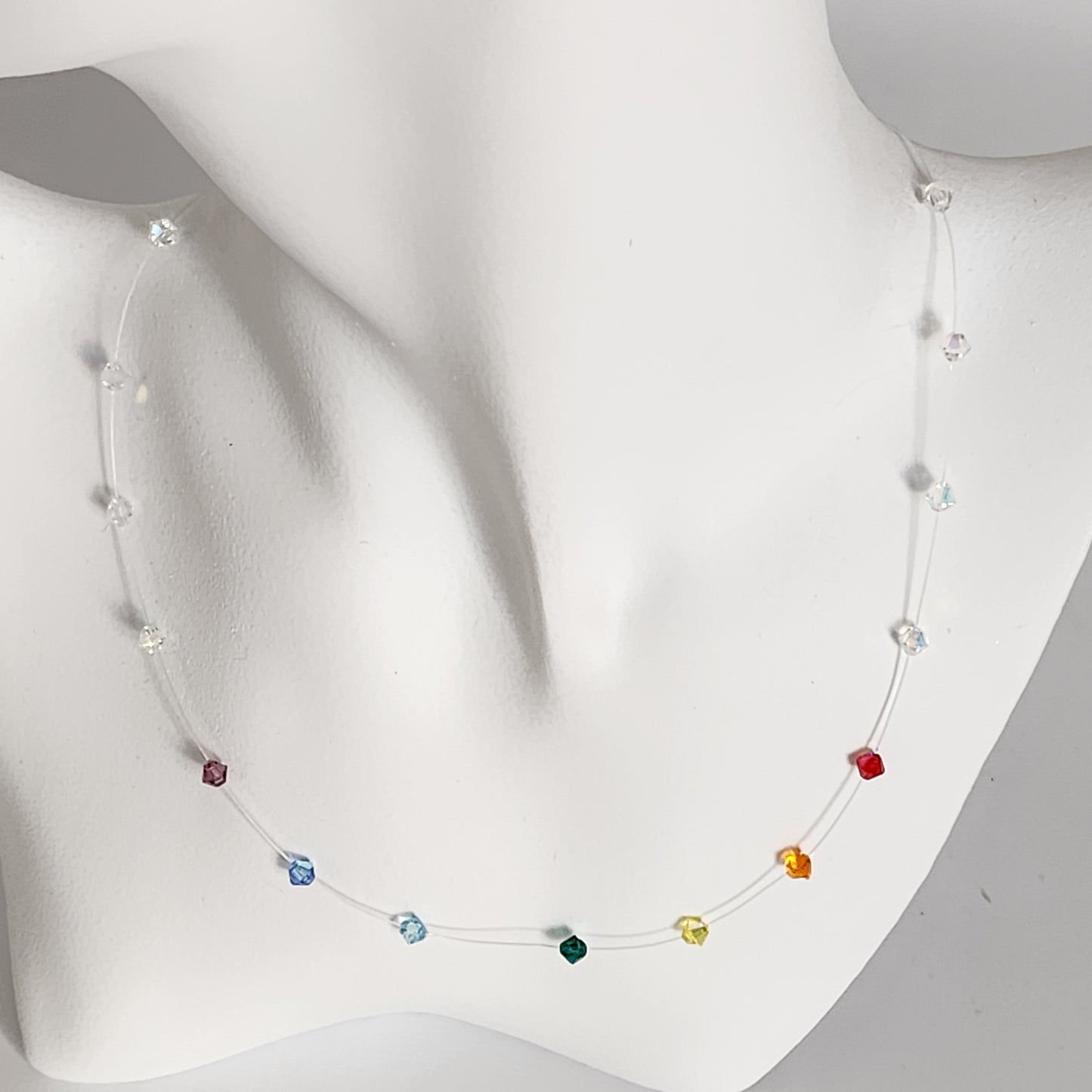 Collar Tanza Cristal Swarovski Elements Biconos 4mm Varios Colores