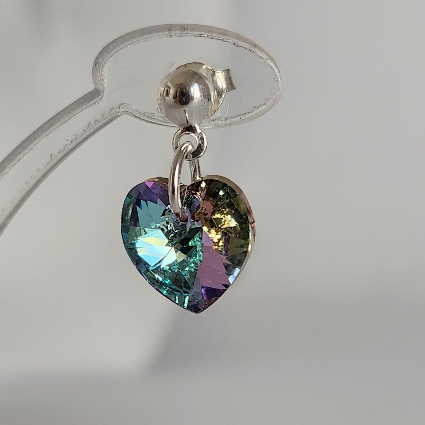Aros Colgantes Corazón Cristal Swarovski Elements Plata 925 Varios Colores
