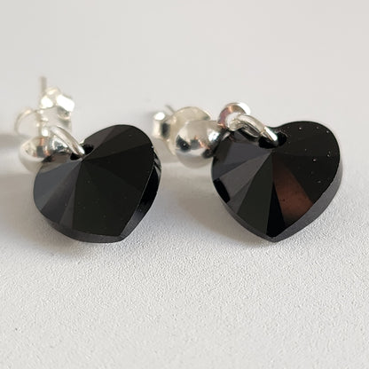Aros Colgantes Corazón Cristal Swarovski Elements Plata 925 Varios Colores
