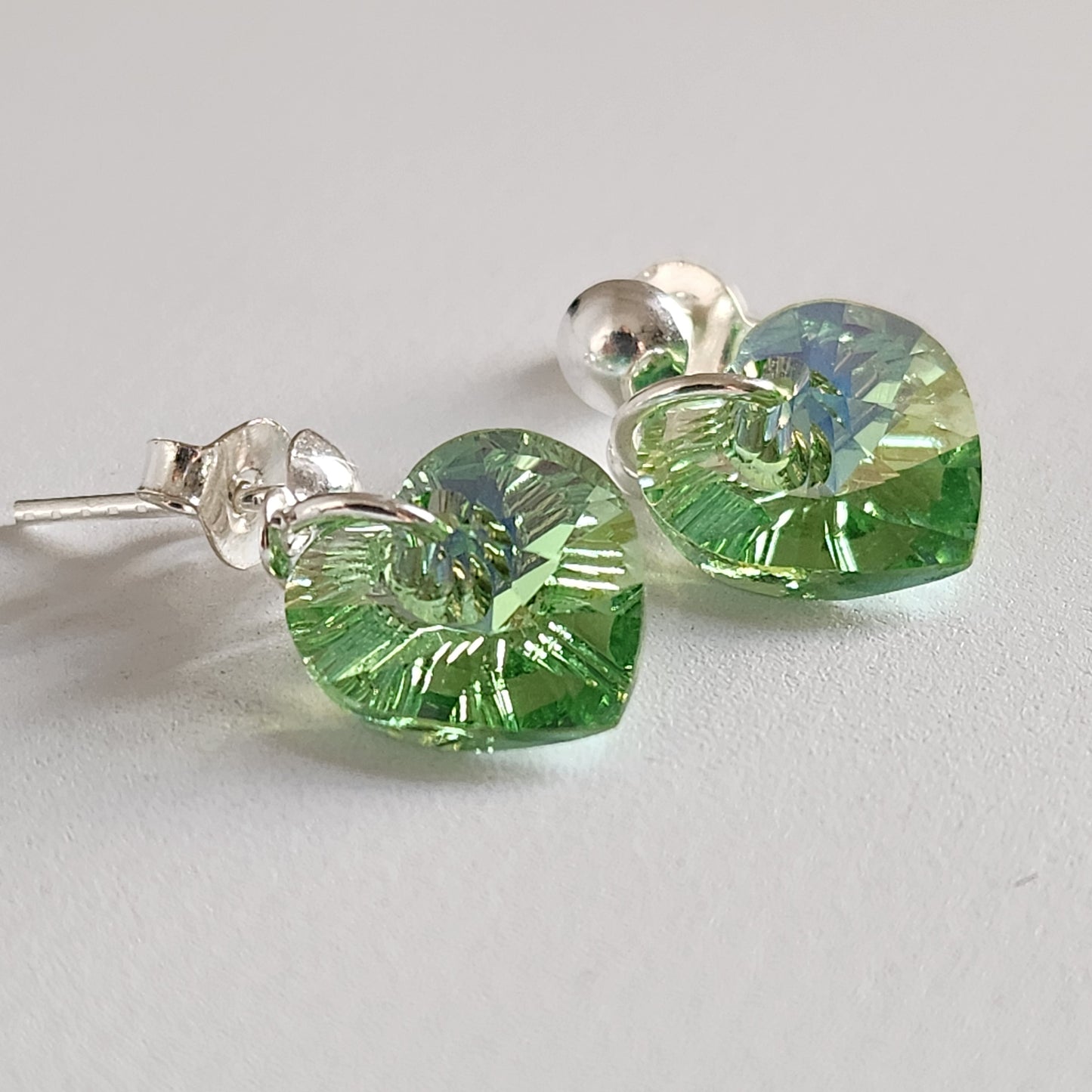 Aros Colgantes Corazón Cristal Swarovski Elements Plata 925 Varios Colores