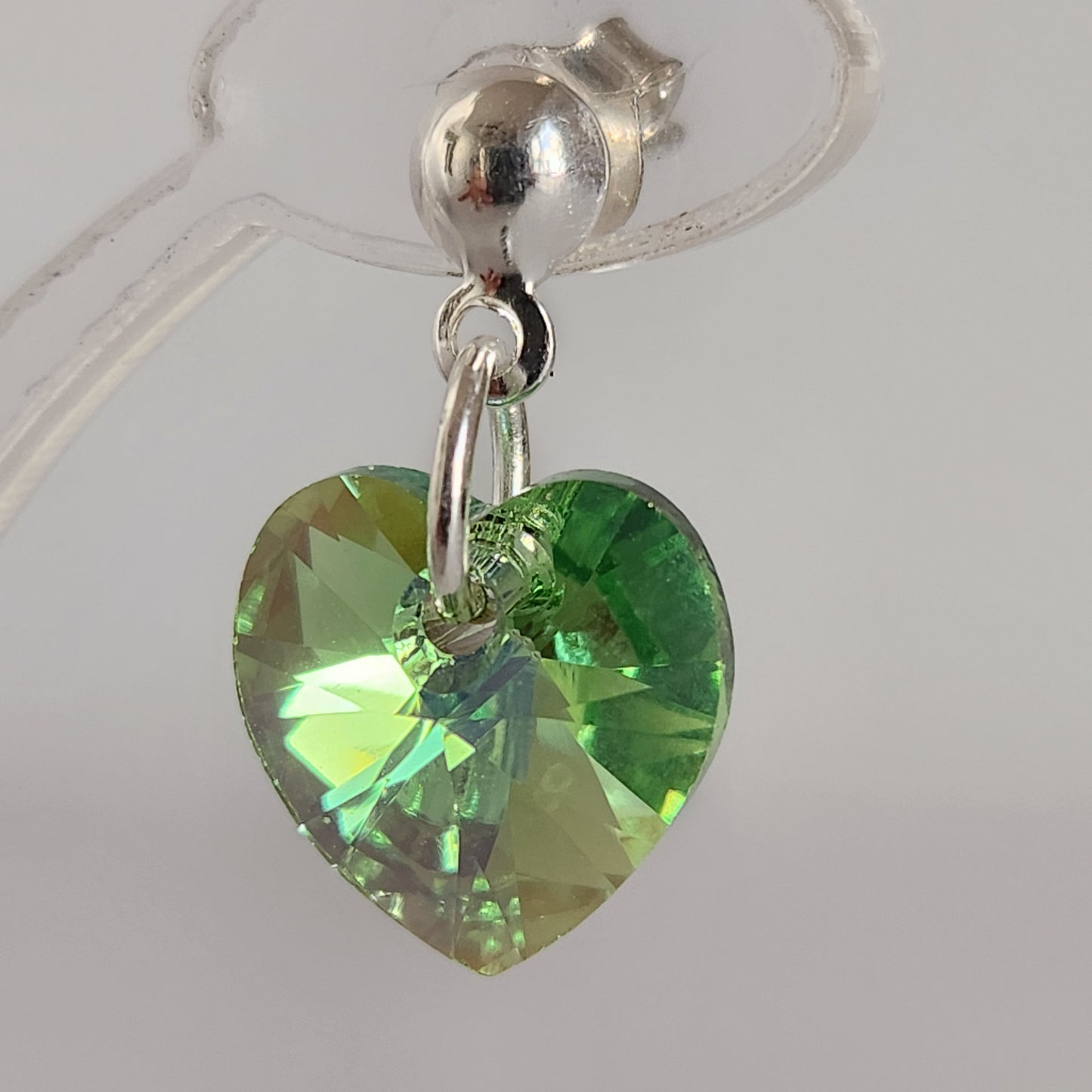 Aros Colgantes Corazón Cristal Swarovski Elements Plata 925 Varios Colores