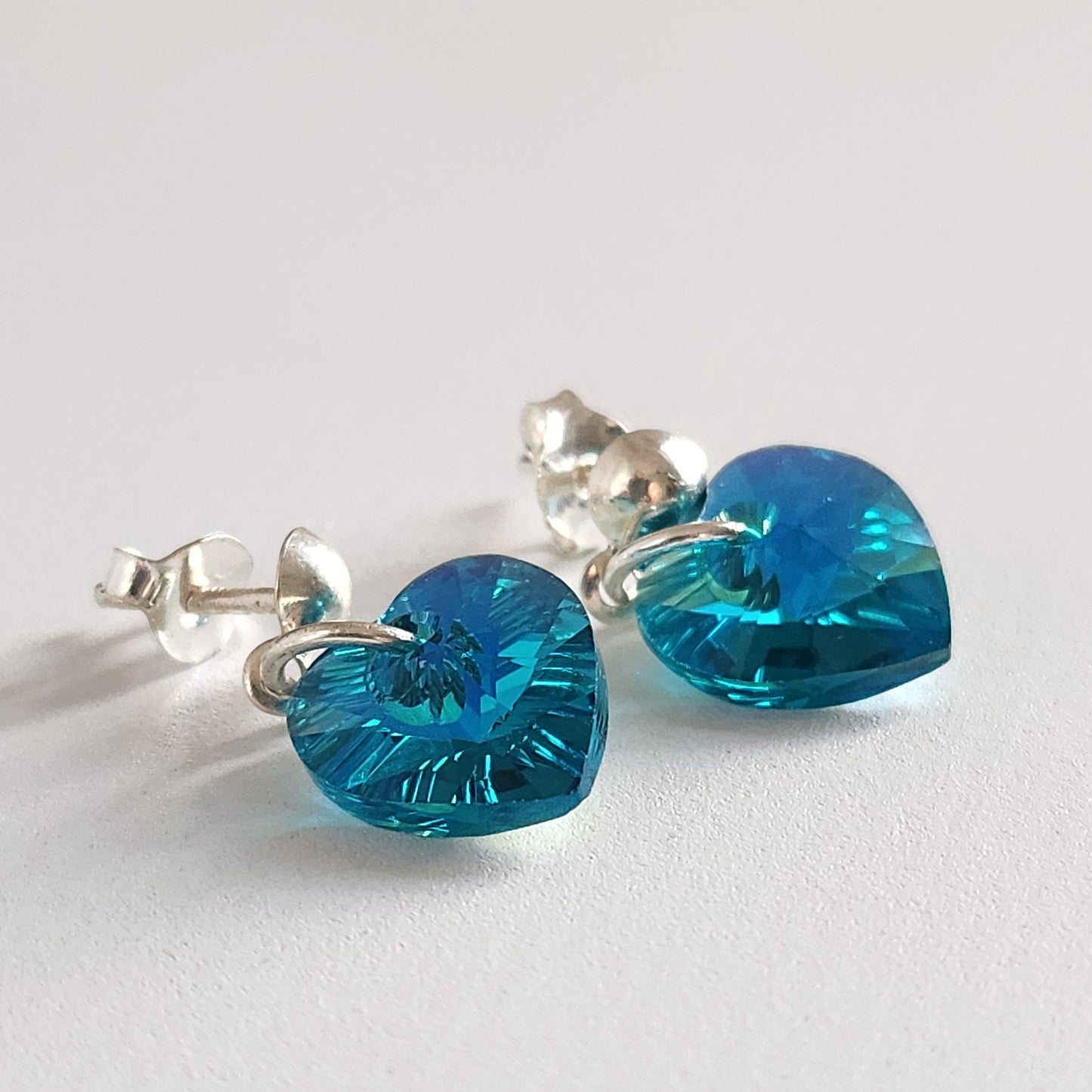 Aros Colgantes Corazón Cristal Swarovski Elements Plata 925 Varios Colores