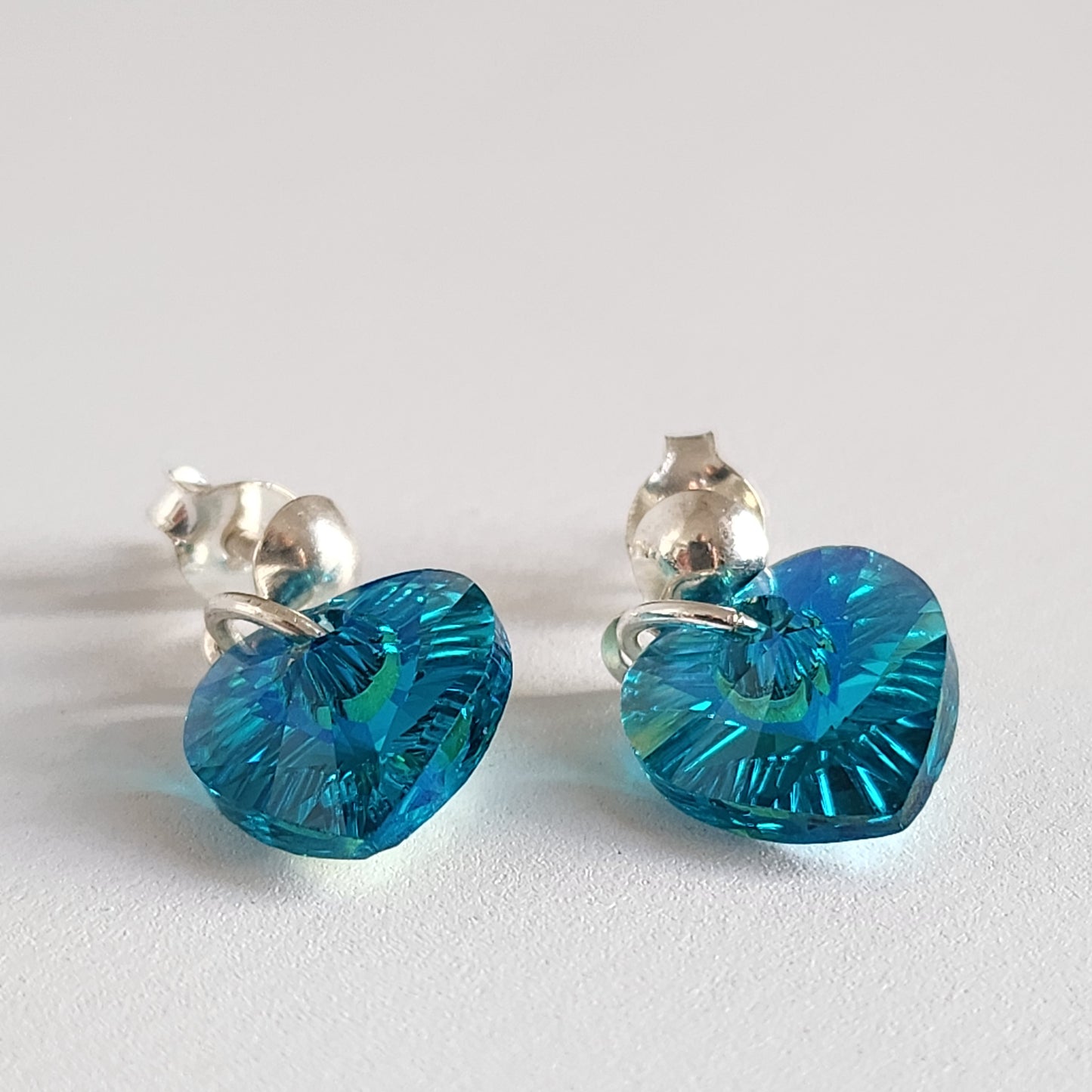 Aros Colgantes Corazón Cristal Swarovski Elements Plata 925 Varios Colores