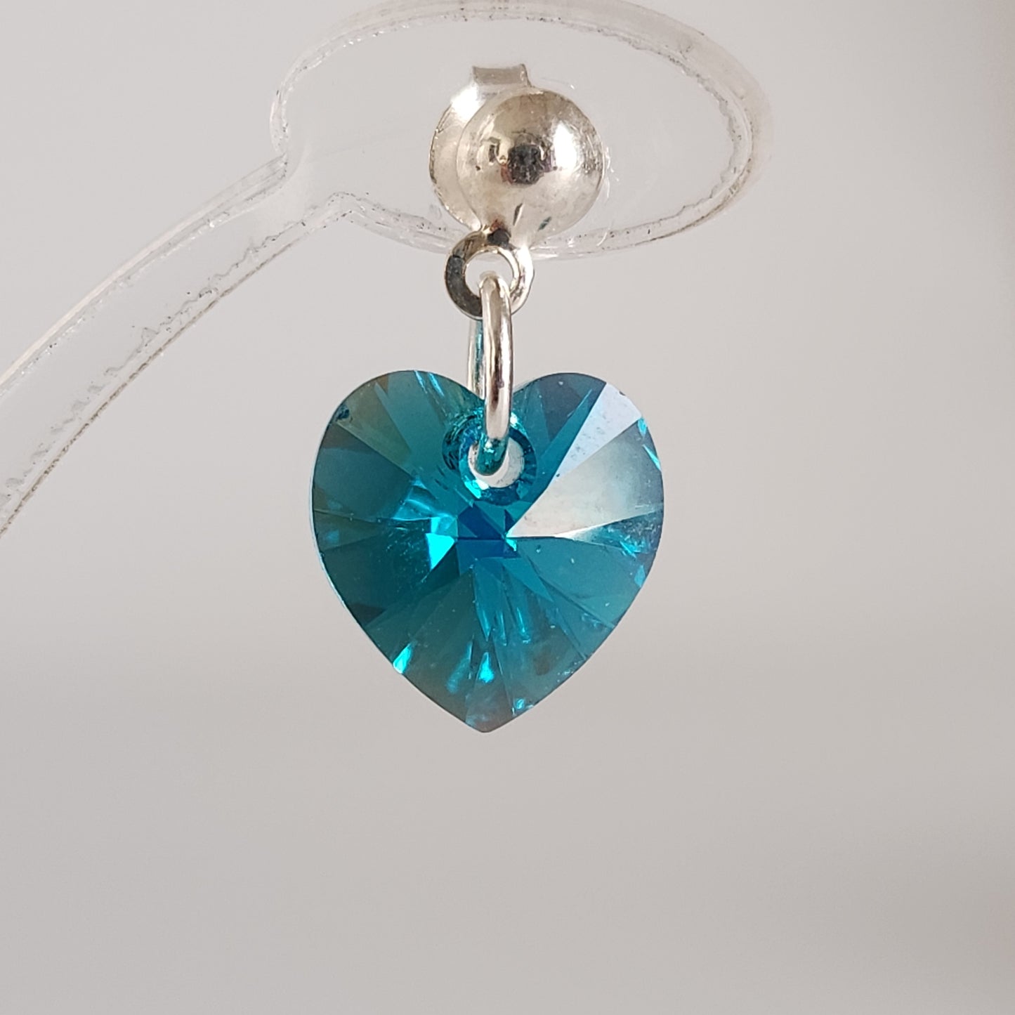 Aros Colgantes Corazón Cristal Swarovski Elements Plata 925 Varios Colores