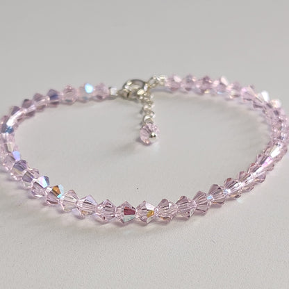 Pulsera ALMA Cristal Swarovski 4mm Pink Sapphire ab