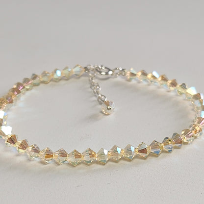 Pulsera ALMA Cristal Swarovski 4mm Jonquil ab 2x