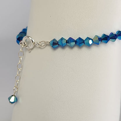 Pulsera ALMA Cristal Swarovski 4mm Cobalt Blue ab 2x