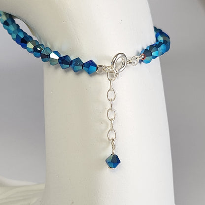 Pulsera ALMA Cristal Swarovski 4mm Cobalt Blue ab 2x
