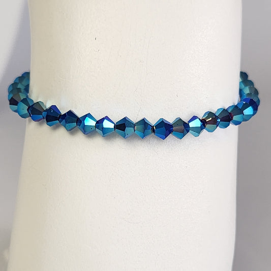 Pulsera ALMA Cristal Swarovski 4mm Cobalt Blue ab 2x