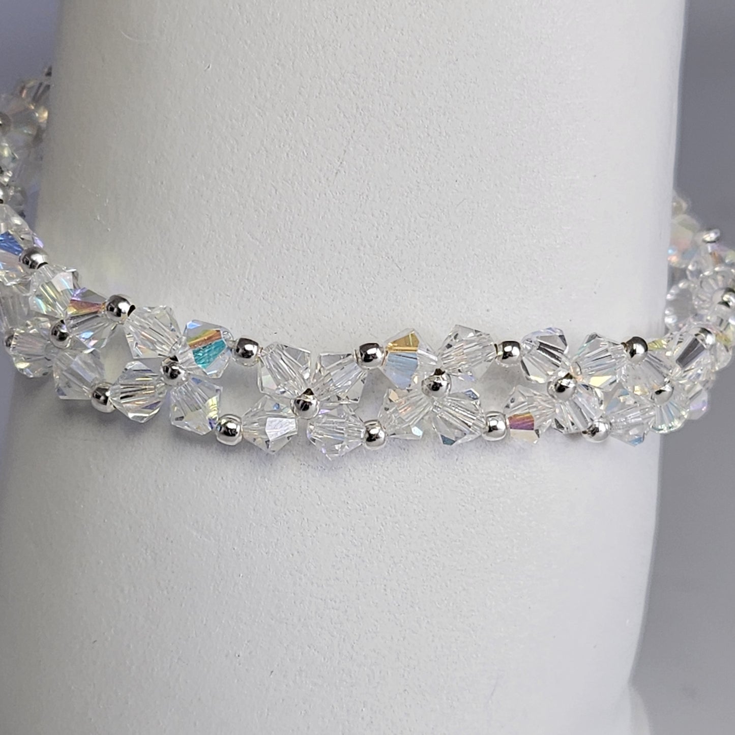 Pulsera Abundancia Cristal Swarovski Elements 4mm Plata 925 Colores
