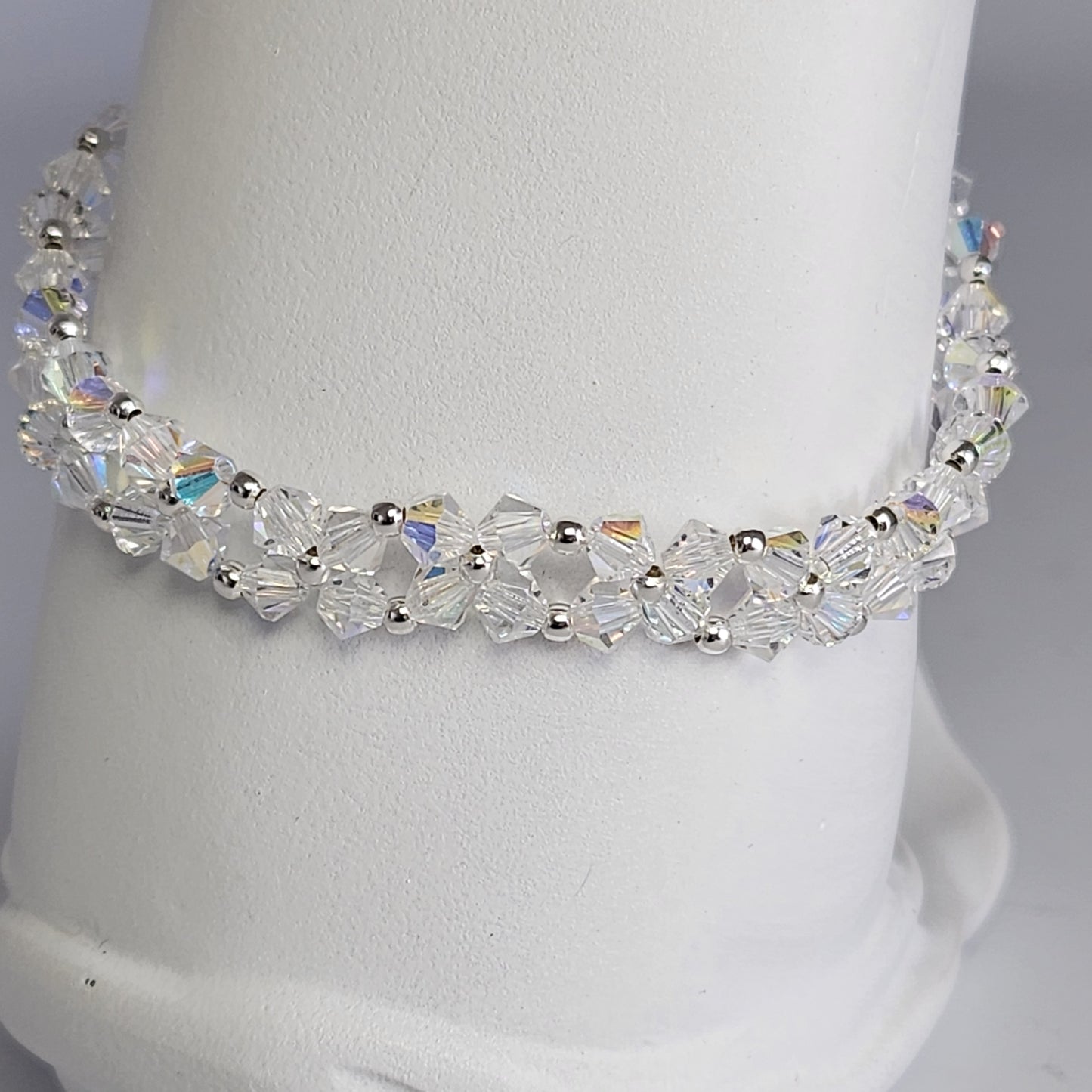 Pulsera Abundancia Cristal Swarovski Elements 4mm Plata 925 Colores