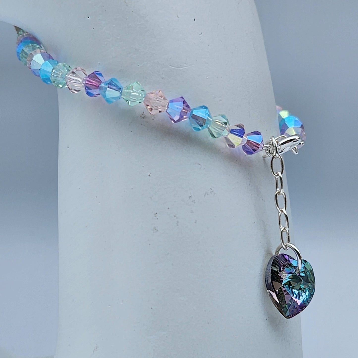 Pulsera Cristal Swarovski Elements Dije Corazon 4mm Todos Los Colores