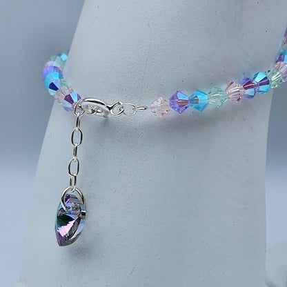 Pulsera Cristal Swarovski Elements Dije Corazon 4mm Todos Los Colores