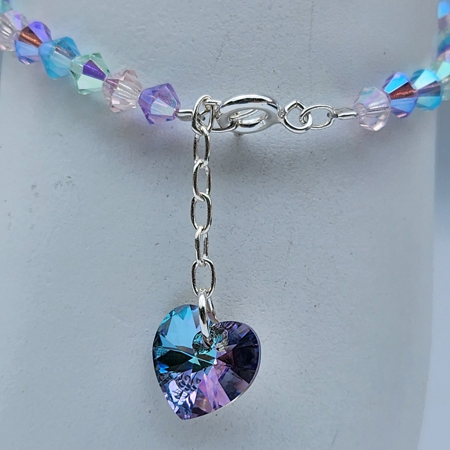 Pulsera Cristal Swarovski Elements Dije Corazon 4mm Todos Los Colores