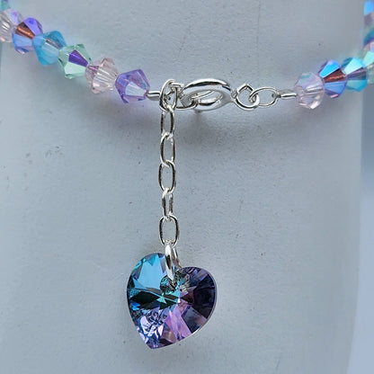 Pulsera Cristal Swarovski Elements Dije Corazon 4mm Todos Los Colores