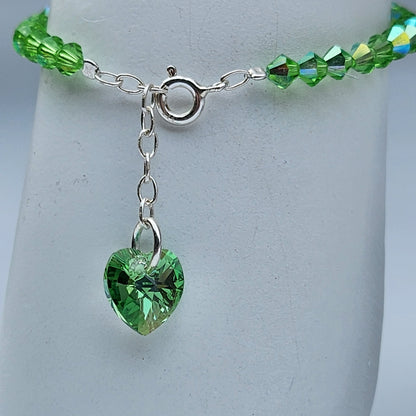 Pulsera Cristal Swarovski Elements Dije Corazon 4mm Todos Los Colores