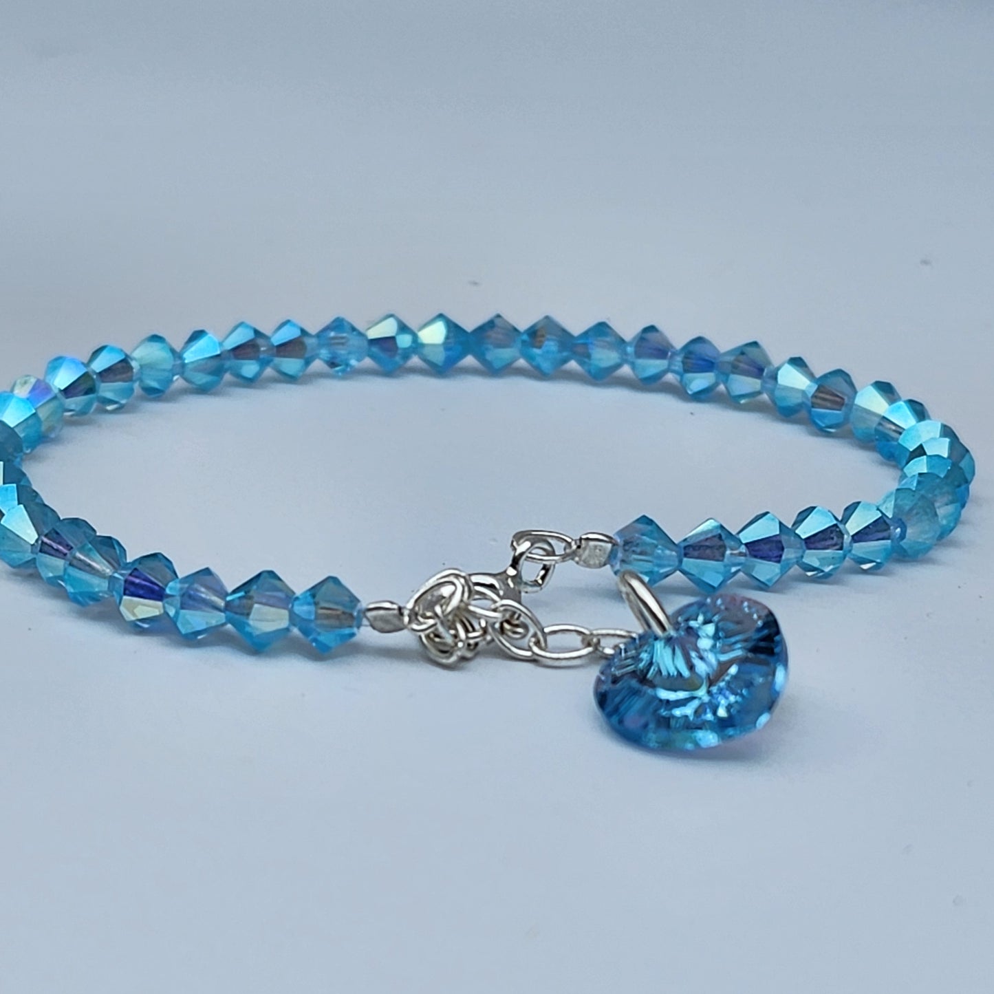 Pulsera Cristal Swarovski Elements Dije Corazon 4mm Todos Los Colores