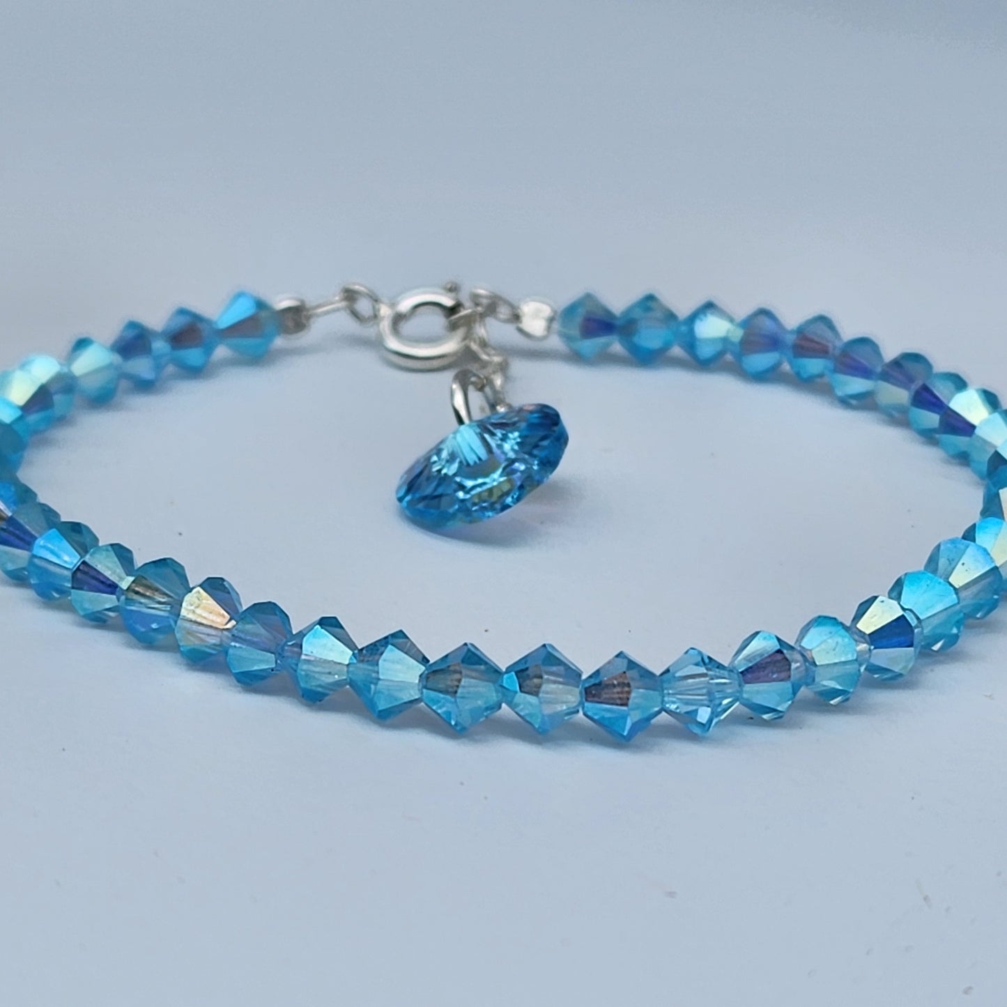 Pulsera Cristal Swarovski Elements Dije Corazon 4mm Todos Los Colores