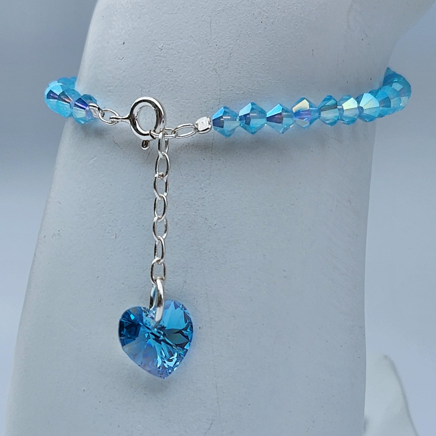 Pulsera Cristal Swarovski Elements Dije Corazon 4mm Todos Los Colores