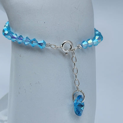 Pulsera Cristal Swarovski Elements Dije Corazon 4mm Todos Los Colores