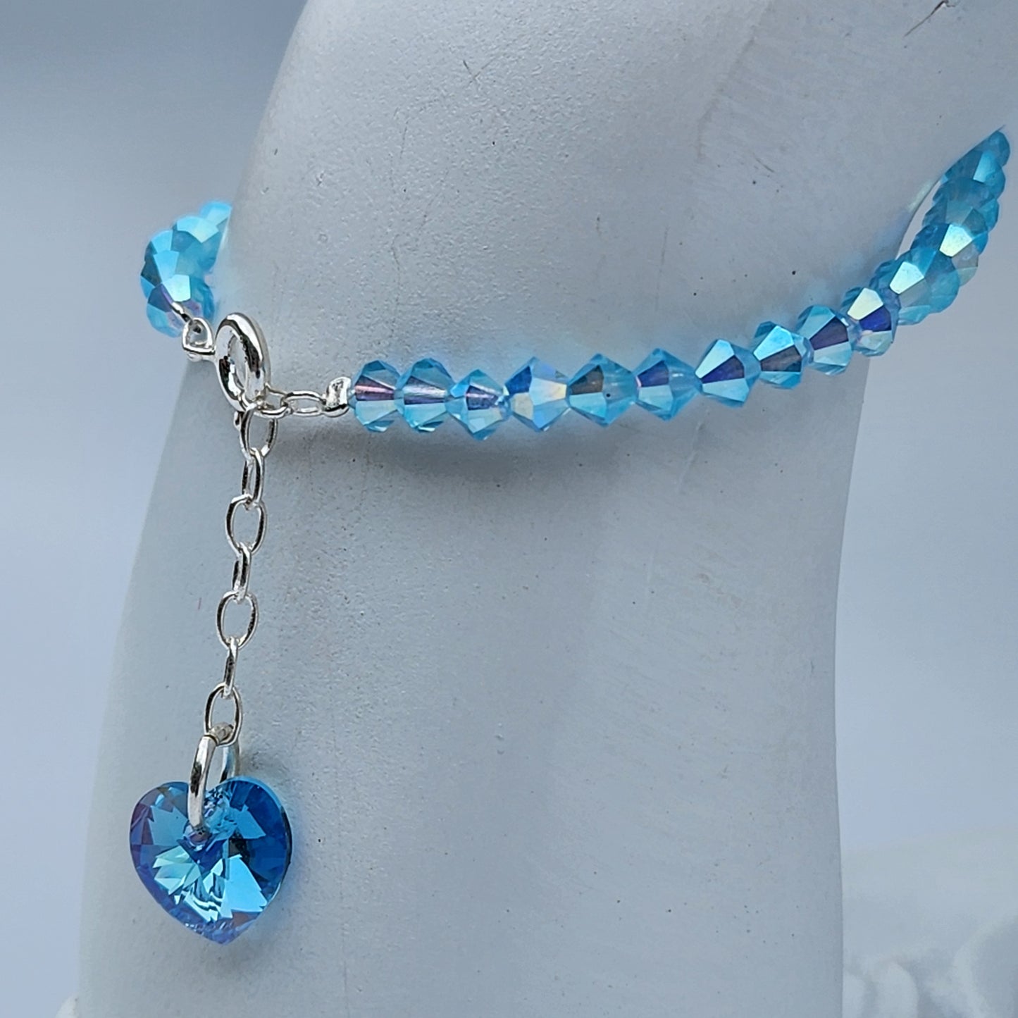 Pulsera Cristal Swarovski Elements Dije Corazon 4mm Todos Los Colores