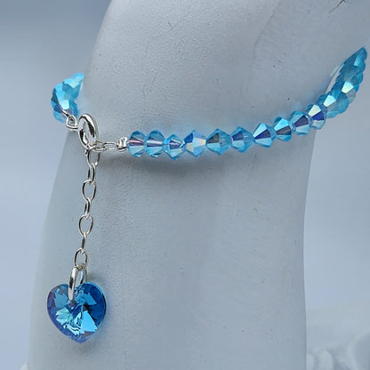 Pulsera Cristal Swarovski Elements Dije Corazon 4mm Todos Los Colores