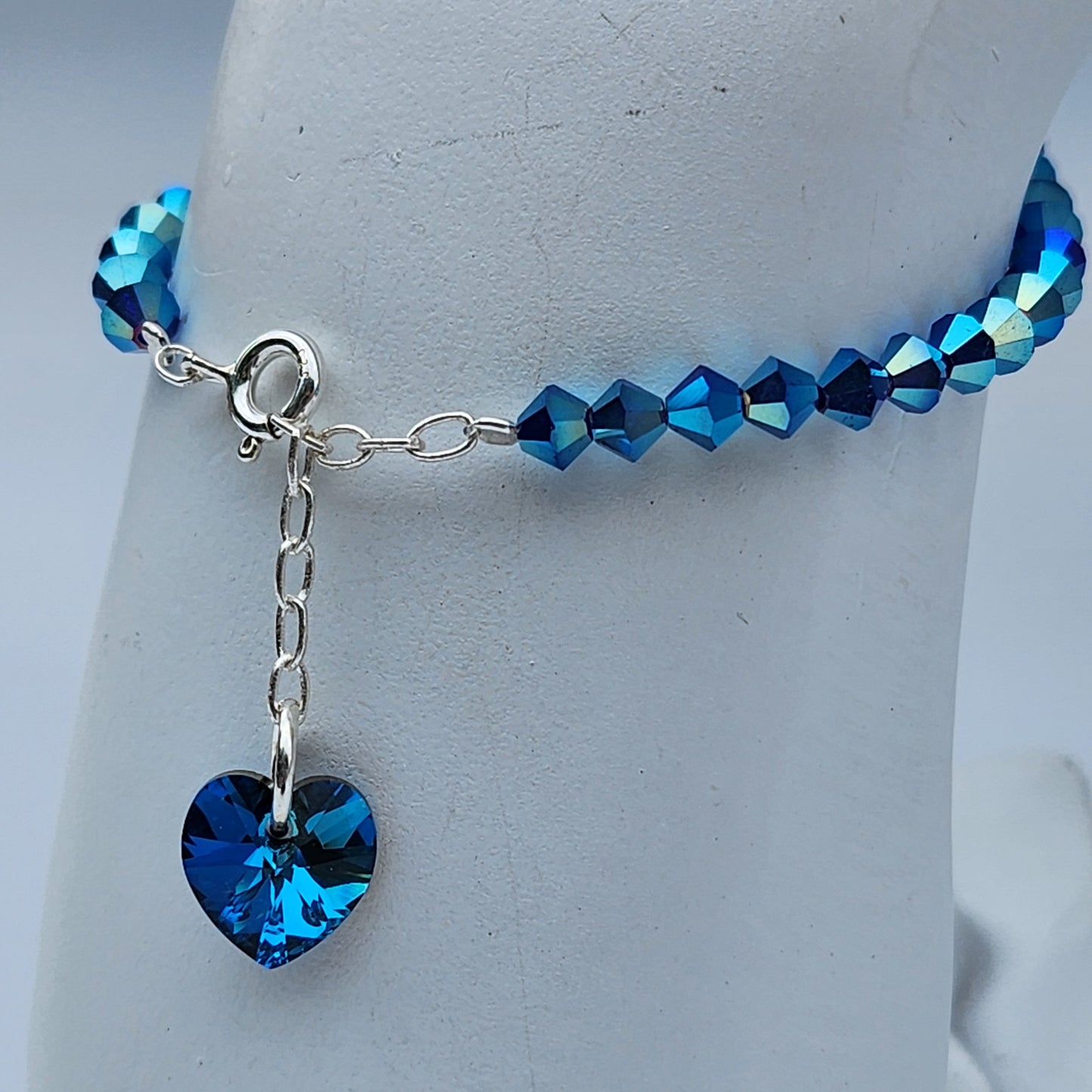 Pulsera Cristal Swarovski Elements Dije Corazon 4mm Todos Los Colores