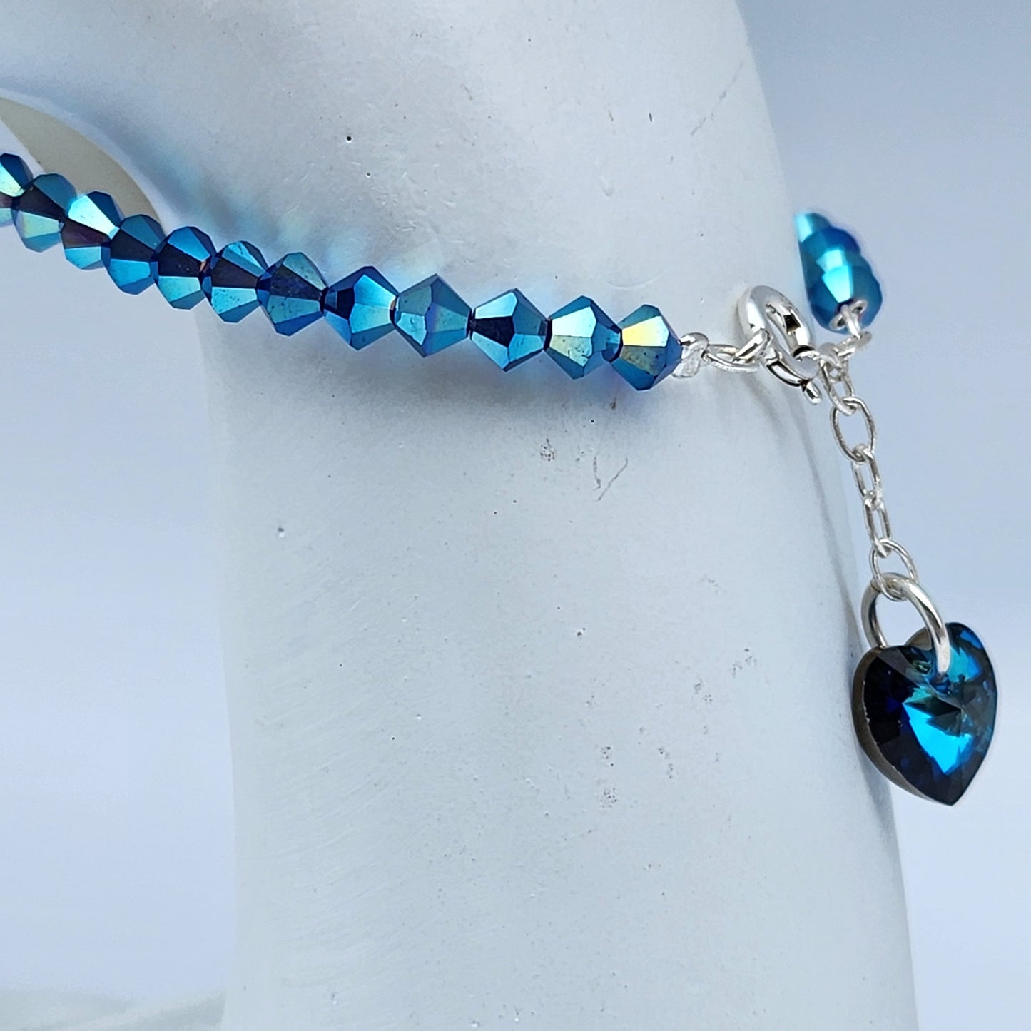 Pulsera Cristal Swarovski Elements Dije Corazon 4mm Todos Los Colores