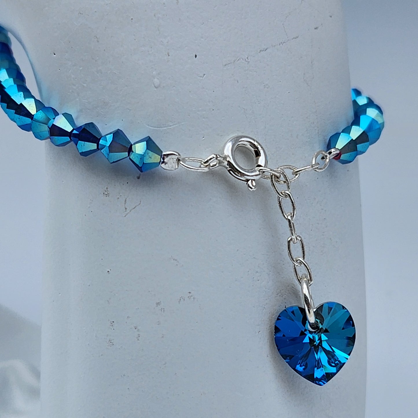 Pulsera Cristal Swarovski Elements Dije Corazon 4mm Todos Los Colores