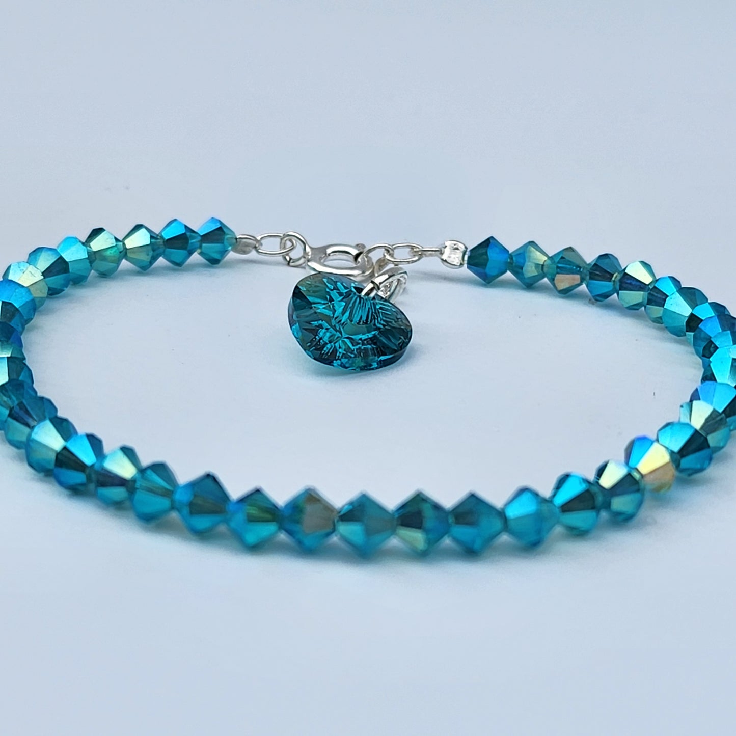 Pulsera Cristal Swarovski Elements Dije Corazon 4mm Todos Los Colores