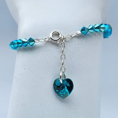 Pulsera Cristal Swarovski Elements Dije Corazon 4mm Todos Los Colores