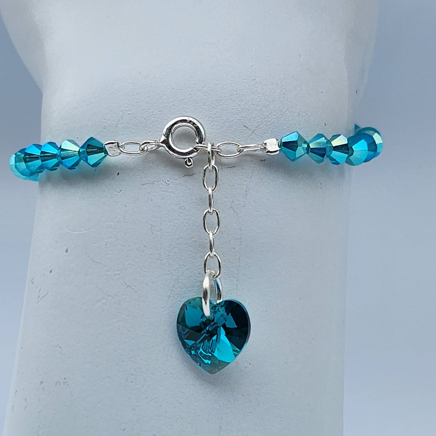 Pulsera Cristal Swarovski Elements Dije Corazon 4mm Todos Los Colores